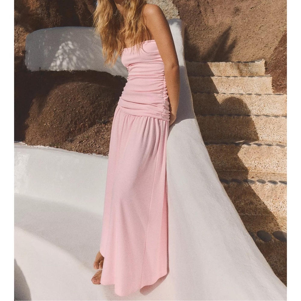 Zara Ruched Strapless Dress